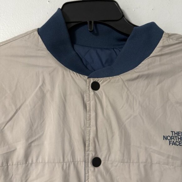 The North Face Jester Water Repellent Reversible Jacket L Blue Tan Quilted - Picture 10 of 16